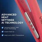 Ikonic Professional Vibe Hair straightener-Peach| Straightener with AI Technology| Ceramic Floating Plates| Ionic Technology| Easy to Use