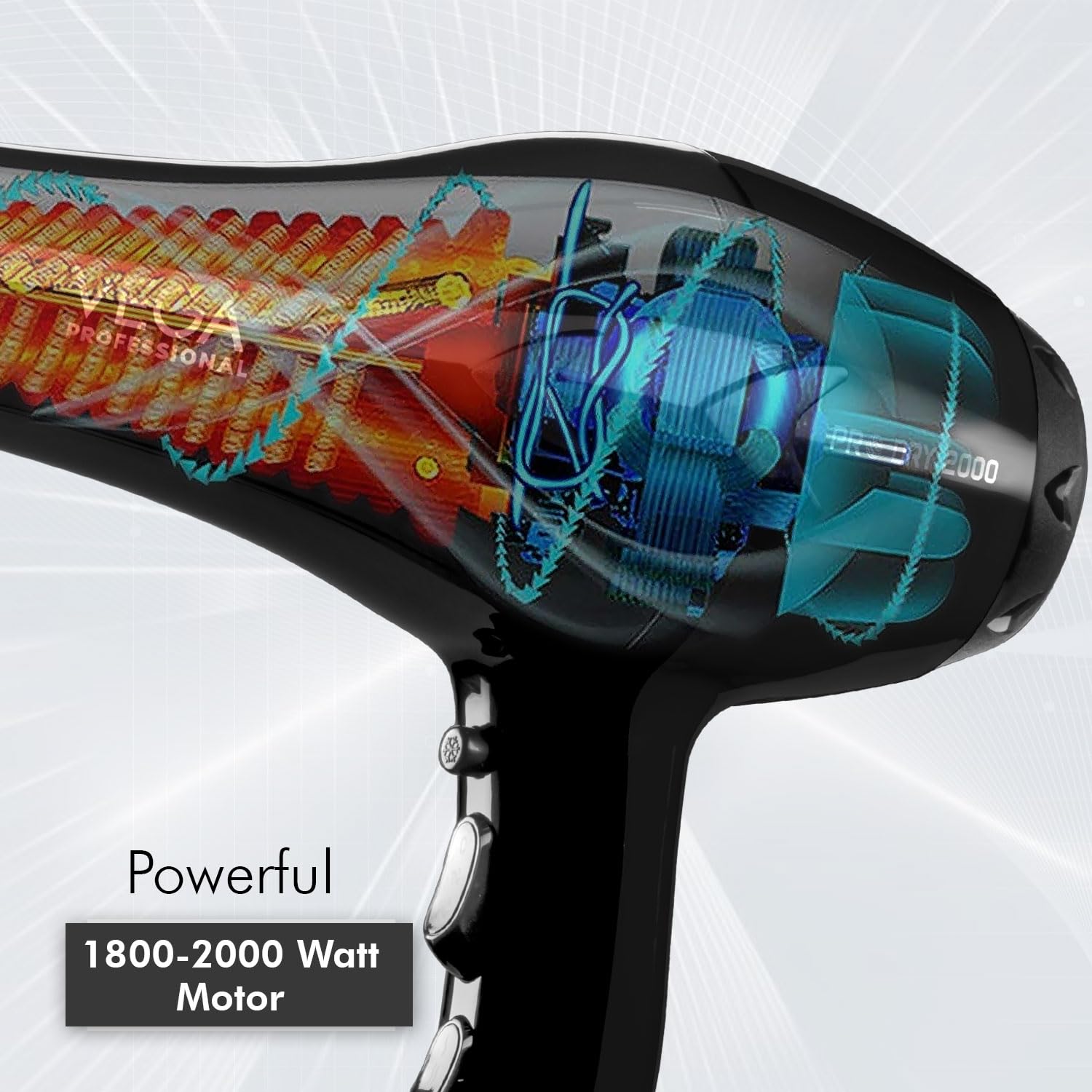 VEGA PROFESSIONAL Pro Dry 2000 Watts Hair Dryer with Diffuser & Nozzle Attachments for Every Day Styling at Home| Cool Shot Button and Combination of 4 Heat & 2 Speed Settings, Black, (VPVHD-13)