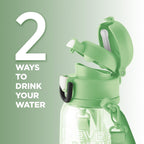 MILTON Regan 850 2-in-1 Lid Sip or Gulp Water Bottle | Sturdy Handle And Strap I BPA Free| Food-Grade | One-Touch Open | Leak-Proof | Ideal for Office, School, College, Gym | 836ml, Green