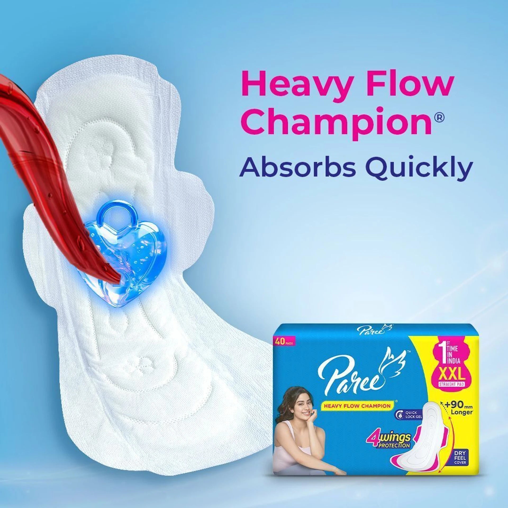 Paree Dry Feel XXL Sanitary Pad (Pack of 40)