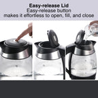 Hawkins Futura 1.8 Litre Electric Glass Kettle, 1300W Electric Hot Water Kettle for Tea, Coffee, Soup, Gargling, Black (FKTB1
