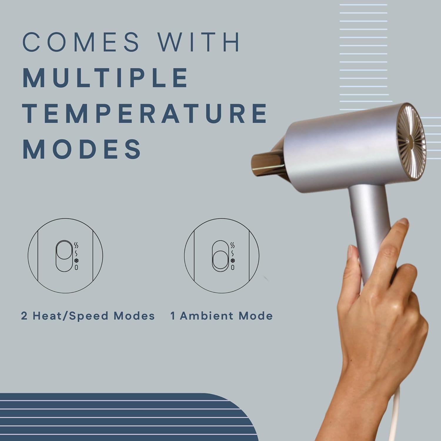 Winston Digital Smart Ionic Hair Dryer 2000 Watts Fast Drying with LED Display, Dual Speed & Heat Settings, All Hair Types, Lightweight