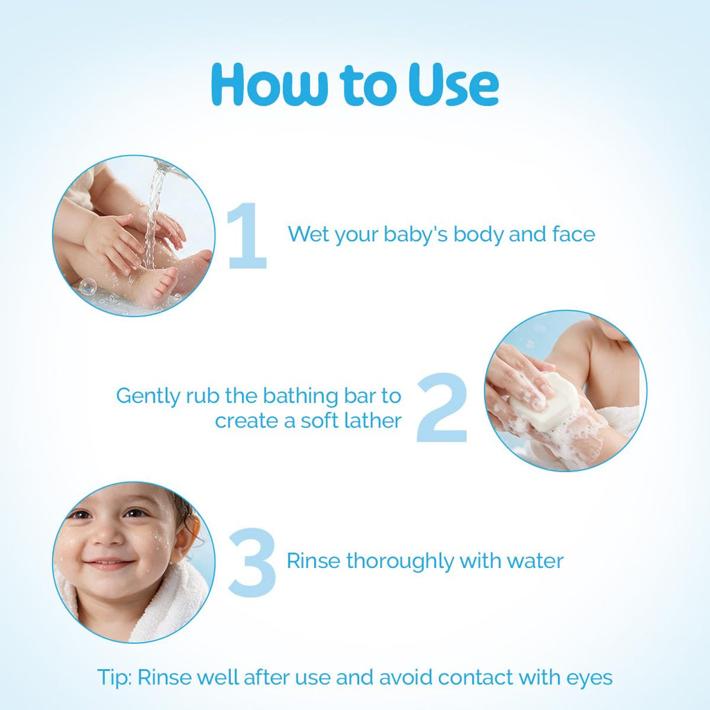 Mamaearth Moisturizing Bathing Bar For Babies - 75 g x 2 | Infused with Goat Milk, Oatmeal and Shea Butter | Gently Cleanses, Retains Moisture, Balanced at 5.5 pH