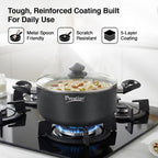 Prestige Omega Deluxe Granite Sauce Pan with Lid, 240mm