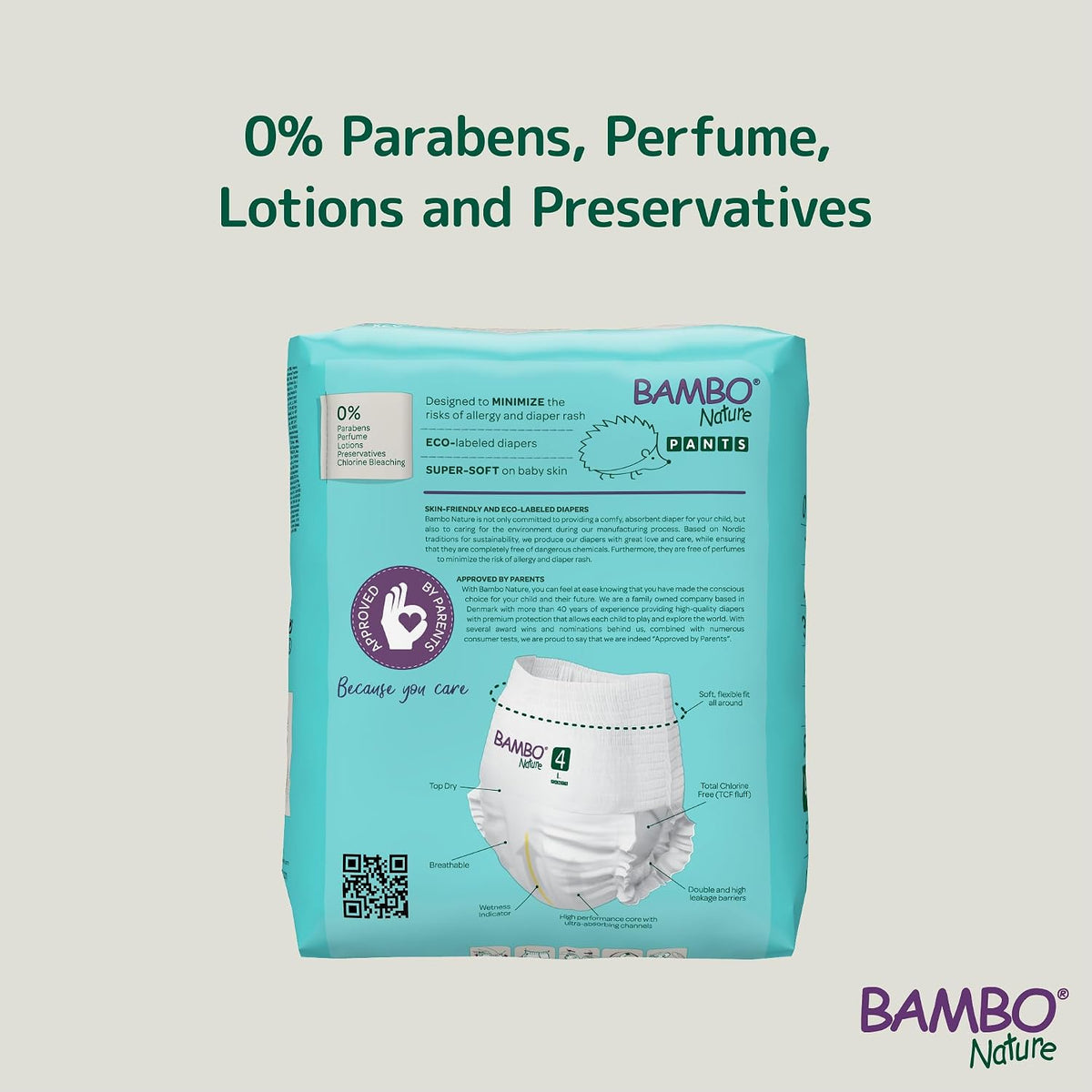 Bambo Nature Premium Baby Pants Diapers for Baby Large Size (7-12 Kgs) Super Absorbent, Breathable, Extra Soft, Dermatologically Tested, Hypoallergenic Nappies With Wetness Indicator, 100 Count