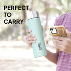 CELLO H2O Matt Stainless Steel Water Bottle for Office & Daily Use 1000ml Light Green | Single Wall Freezer & Fridge Safe, Lightweight Stylish Leakproof Rustproof Steel Water Bottle for School Travel