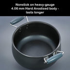 Hawkins Futura 8 Litre BigBoy Biryani Handi, Nonstick Pot with Hard Anodised Lid, Sauce Pan for Cooking and Serving Biriyani, Black (NBH8)