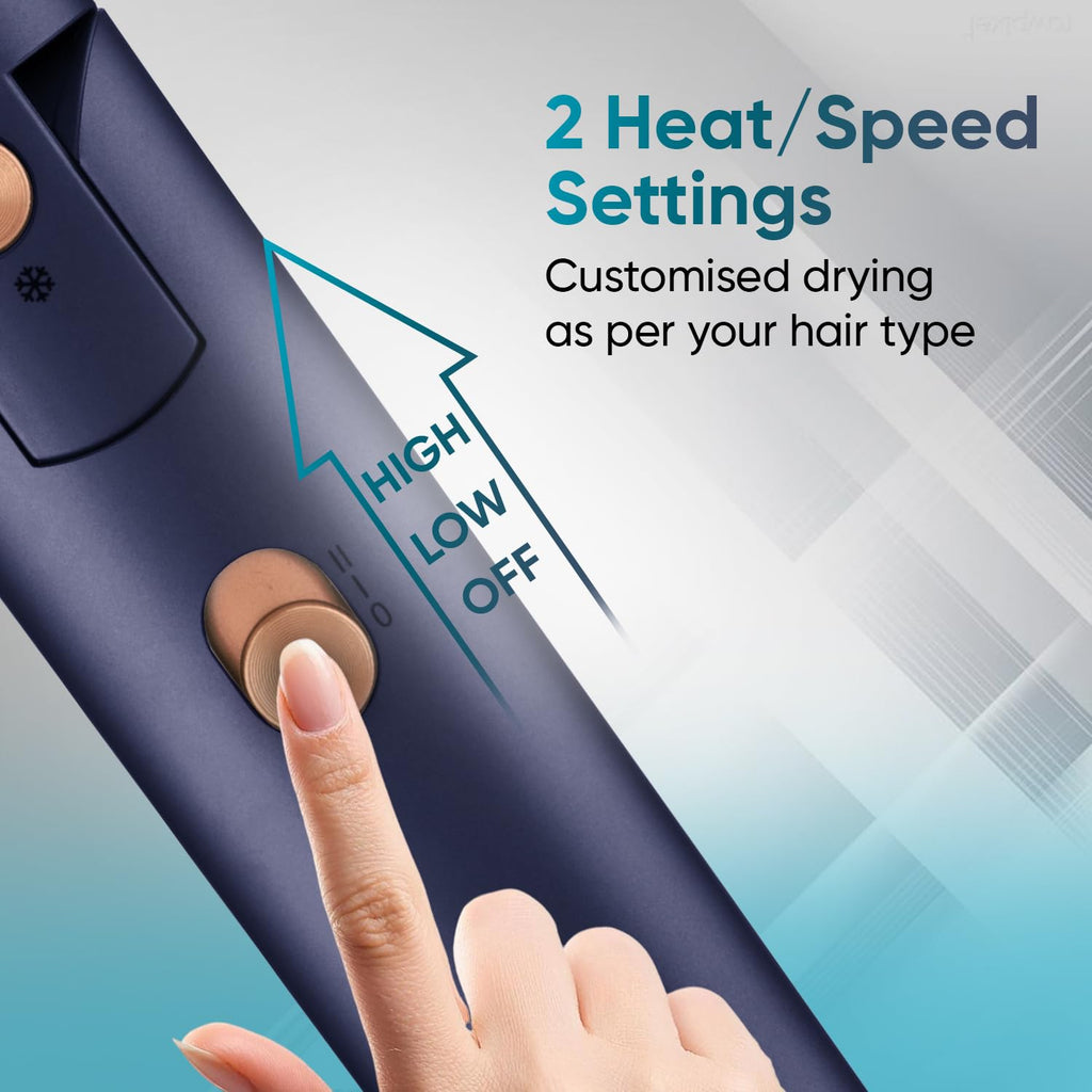 Vega Ionic 1200-1400W Foldable Hair Dryer for Men and Women, Quick & Fast Drying with Ionic Technology & 2 Heat/Speed Settings (Low & High), Cool Shot Button, Detachable Nozzle, Blow Dryer (VHDH-35)