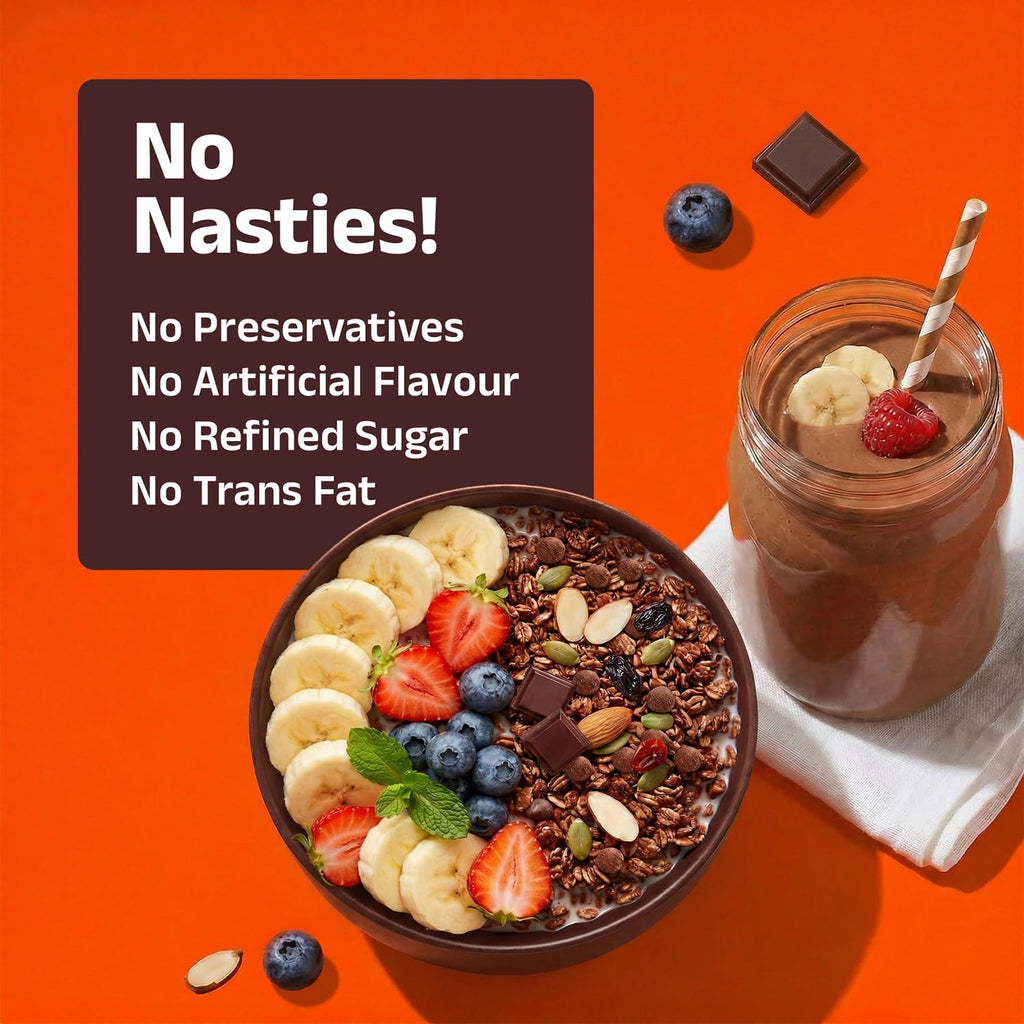 Pintola 25g High Protein Dark Chocolate & Cranberry Muesli 400g, No Refined Sugar, High Fibre, Breakfast Cereal