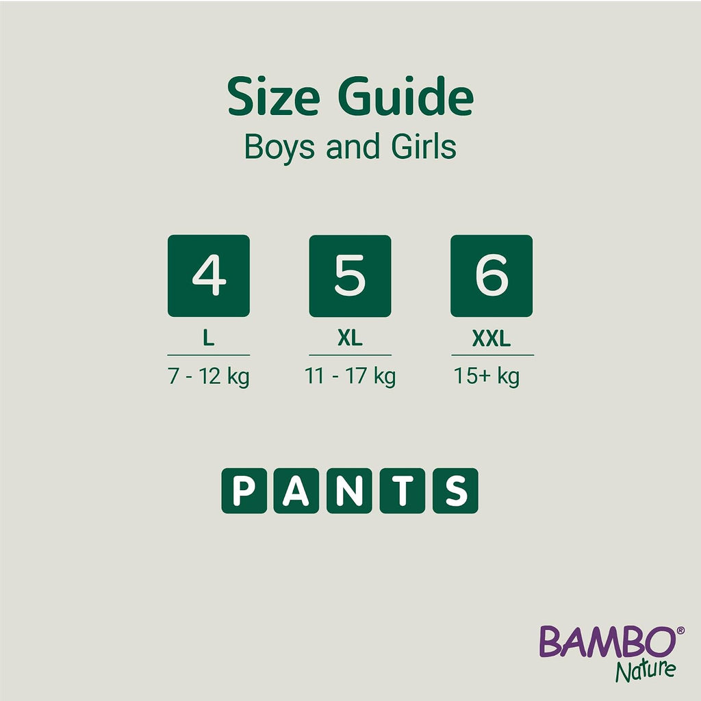 Bambo Nature Premium Baby Pants Diapers for Baby Large Size (7-12 Kgs) Super Absorbent, Breathable, Extra Soft, Dermatologically Tested, Hypoallergenic Nappies With Wetness Indicator, 100 Count