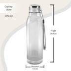 MILTON Helix 1000 Pet Water Bottle, Set of 6, 1 Litre Each, Orange, Reusable Plastic Fridge Bottle, BPA Free and Leak Proof Bottles for Travel, Work