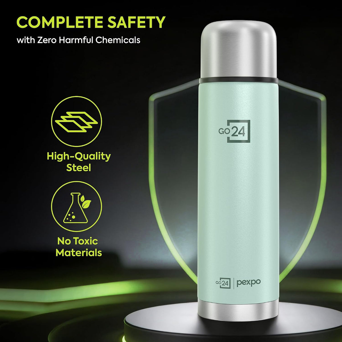 Stainless Steel Water Bottle Flamingo Sea Green 1000ml