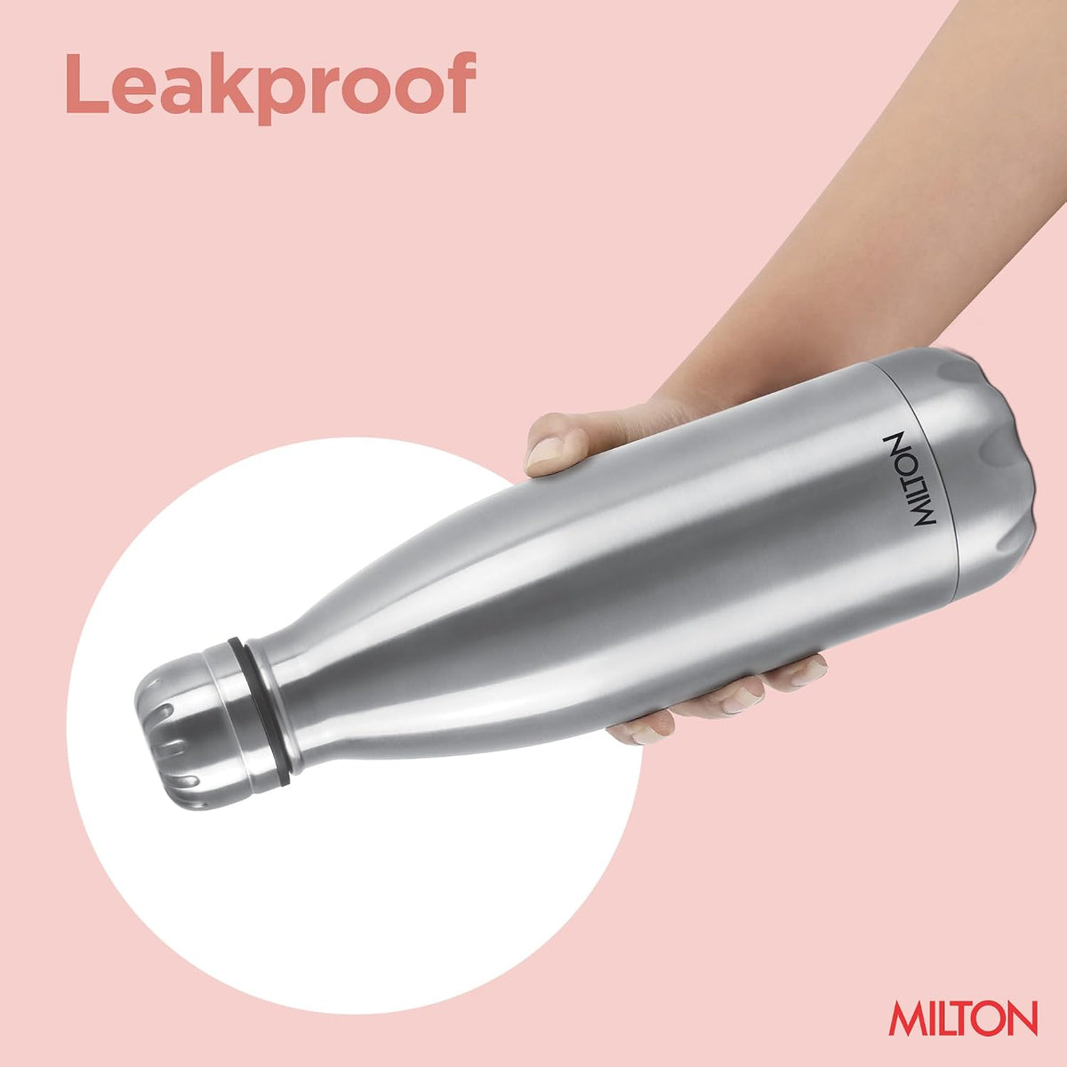 Milton Duo DLX 1000 Thermosteel 24 Hours Hot and Cold Water Bottle, 1 Litre, Silver