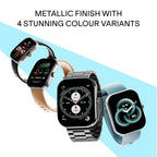 boAt Wave Sigma 3 Curv Smartwatch with 2.01” (5.33 cm) Immersive Curved Display, Metallic Finish, Functional Crown, BT Calling, Sleep, Stress, Heart Rate & SpO2 Monitoring, SOS, IP68 (Black Steel)