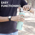 CELLO H2O Matt Stainless Steel Water Bottle for Office & Daily Use 1000ml Light Green | Single Wall Freezer & Fridge Safe, Lightweight Stylish Leakproof Rustproof Steel Water Bottle for School Travel