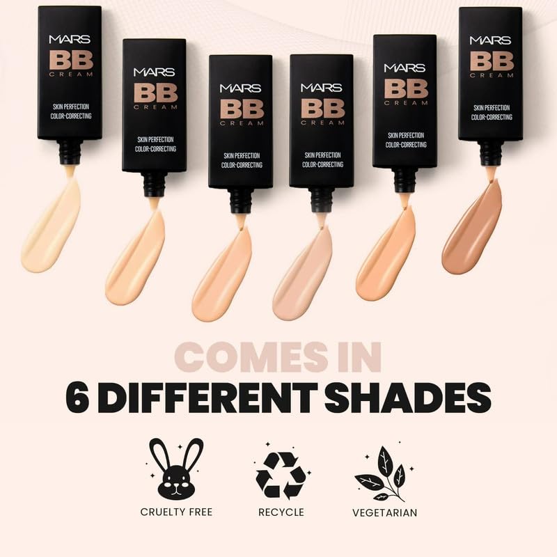 MARS BB Cream Lightweight Foundation | Blendable BB Cream for Women,30ml