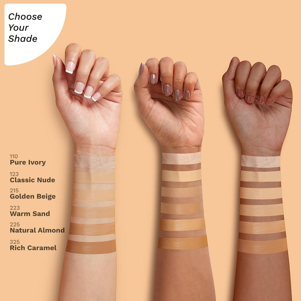 Pilgrim Medium Golden Beige Serum Liquid Foundation, Matte & Poreless,30 ml