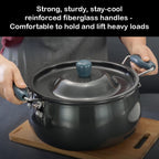 Hawkins Futura 8 Litre BigBoy Biryani Handi, Nonstick Pot with Hard Anodised Lid, Sauce Pan for Cooking and Serving Biriyani, Black (NBH8)