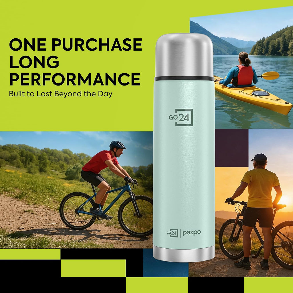Stainless Steel Water Bottle Flamingo Sea Green 1000ml