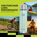 Stainless Steel Water Bottle Flamingo Sea Green 1000ml
