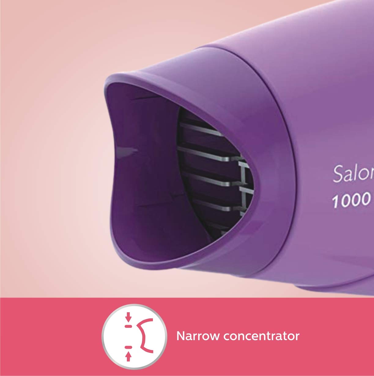 Philips India's No.1 Hair Styling Brand -Hair Dryer 1000W |Blow Dry for Men & Women | 2 Heat Settings| ThermoProtect tech |Travel-Friendly, Quick Dry, Frizz Control | For Indian Hair |HP8100/46 Purple