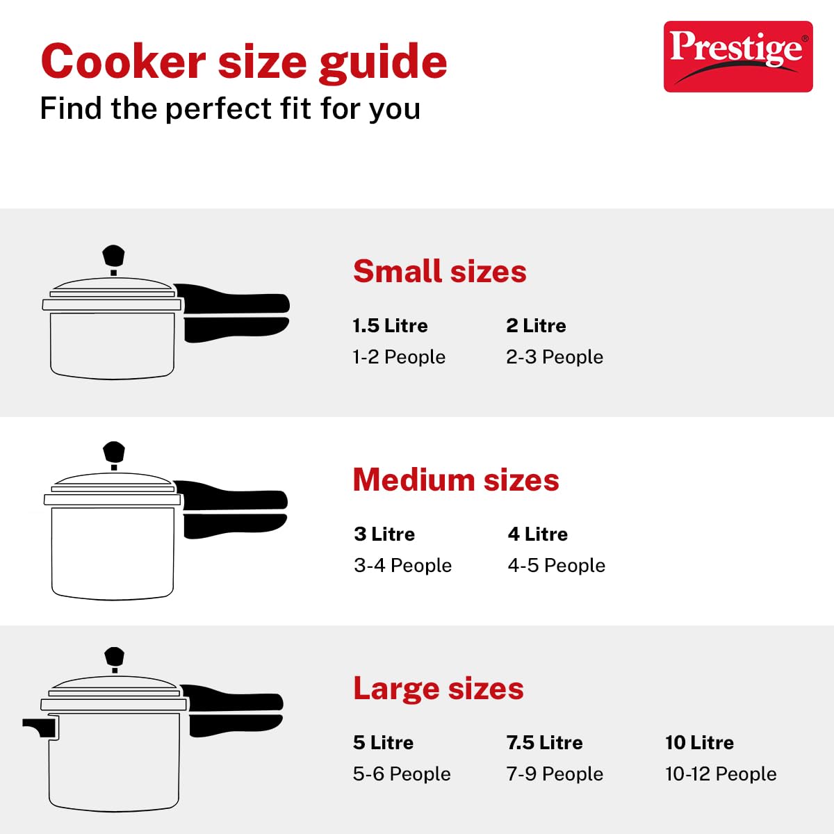Prestige Popular Stainless Steel Outer Lid Pressure Cooker, 3 Litres, Silver