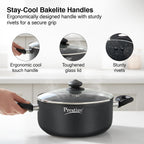 Prestige Omega Deluxe Granite Sauce Pan with Lid, 240mm