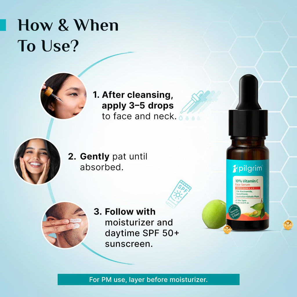 Pilgrim 10% Vitamin C Face Serum 10 ml for Glowing Skin