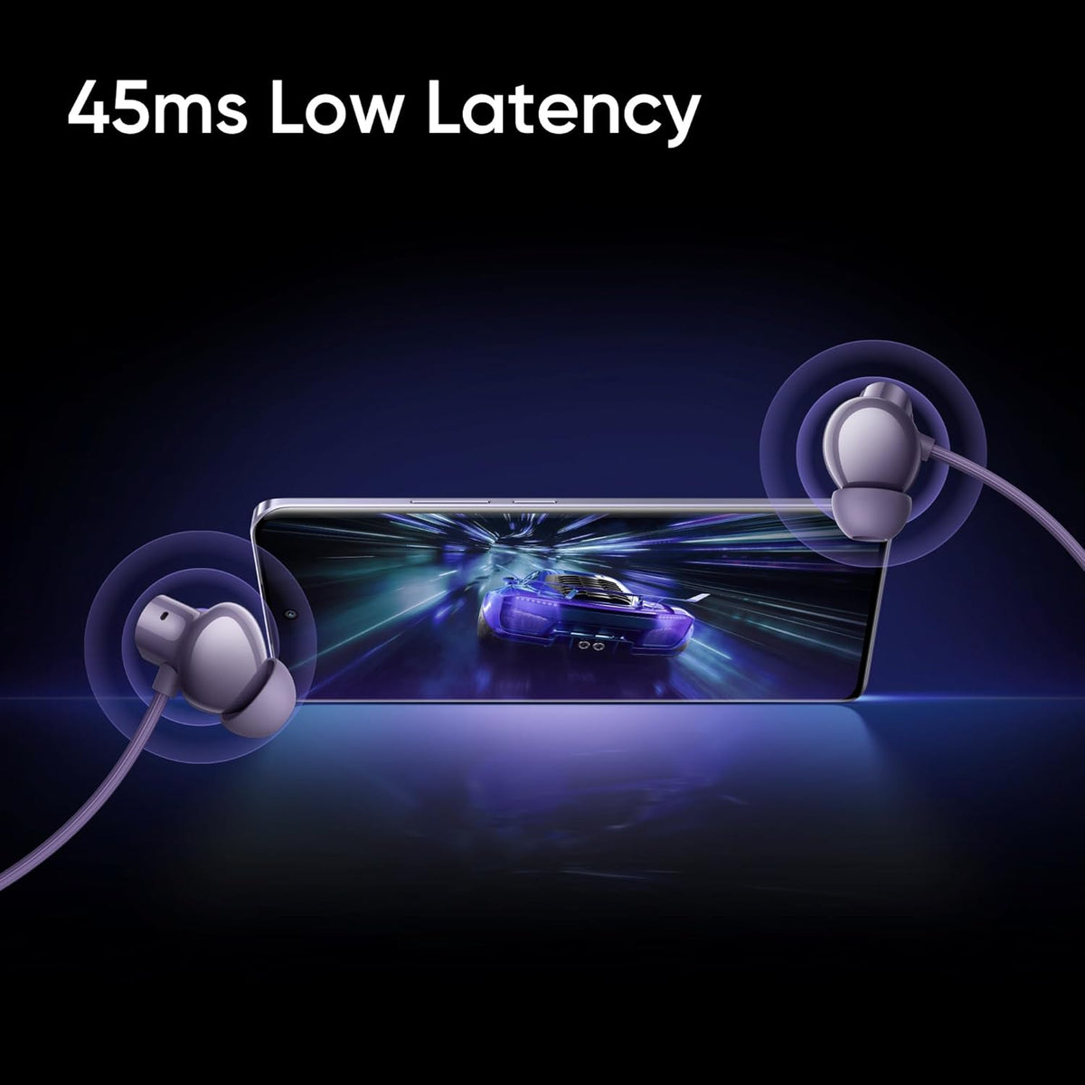 realme Buds Wireless 5 ANC in Ear Bluetooth Headphones,50dB ANC, 13.6mm Dynamic Bass Driver,360? Spatial Audio,45ms Low Latency,Upto 38hrs Playback,IP55 Rating,Dual Device Connection(Twilight Purple)