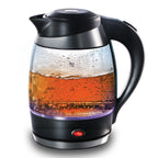 Hawkins Futura 1.8 Litre Electric Glass Kettle, 1300W Electric Hot Water Kettle for Tea, Coffee, Soup, Gargling, Black (FKTB1