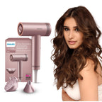 Philips Hydrating Hair Dryer | Water ions maintain 100% Hair strength | Mositure Rich Shine & Frizz Reduction | ThermoShield Sensors for customized drying | Powerful BLDC Motor, Wet to Dry in 3 Min | BHD833/10