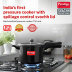 Prestige Svachh Hard Anodised Aluminium Outer Lid Pressure Cooker, 7.5 Litre, Black, 7.5 Liter