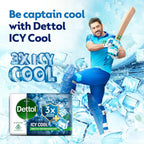 Dettol Icy Cool Bathing Soap Bar With 3x intense cooling (625gm), 125gm - Pack of 5