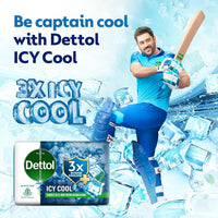 Dettol Icy Cool Bathing Soap Bar With 3x intense cooling (625gm), 125gm - Pack of 5