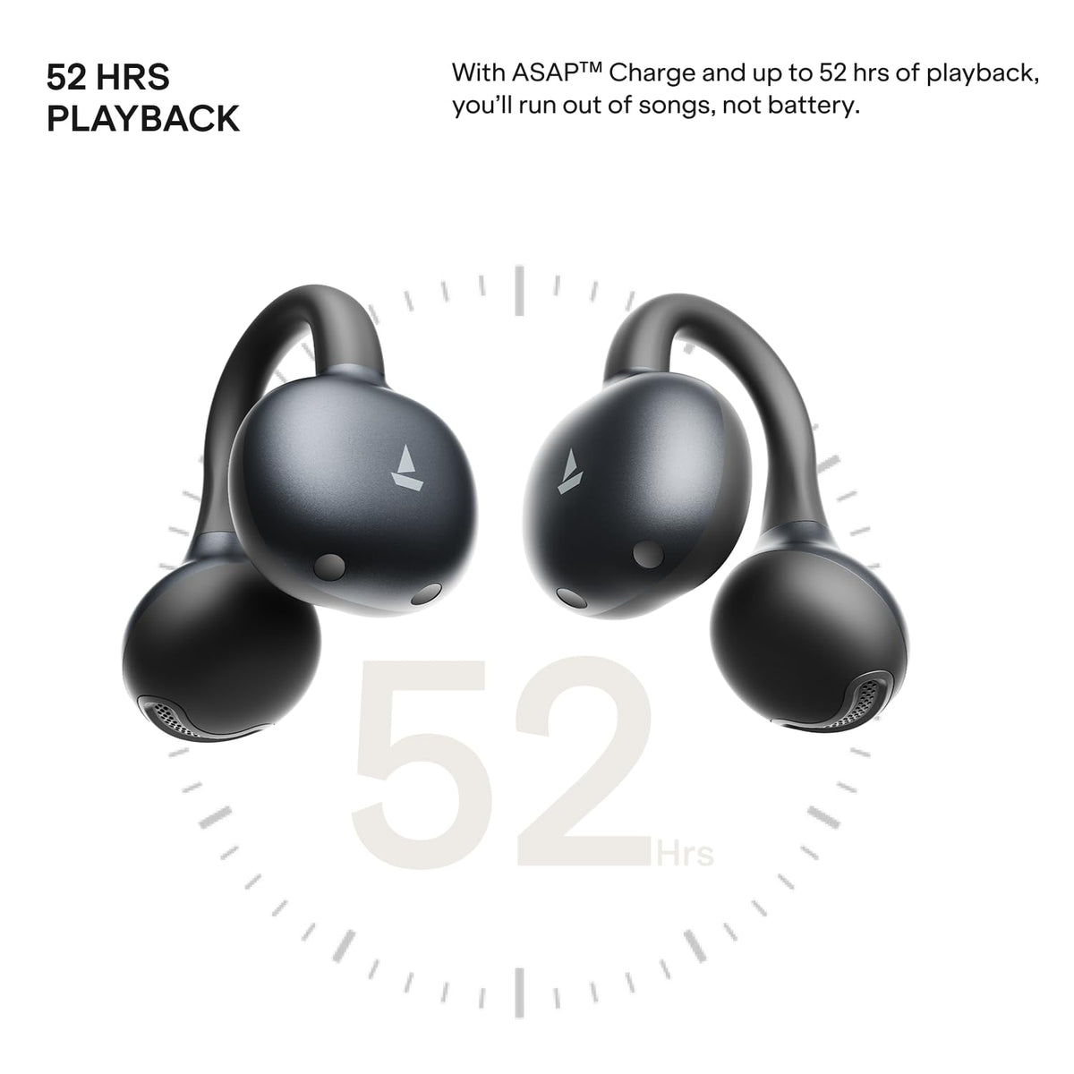 boAt 2026 Launch Airdopes ProClip, Air Conduction Tech,Feather-Light Earbuds, Clip-On Design,All Day Wear Comfort,52H Battery,12mm Dynamic Drivers,App Support,BT v6.0,OWS Earbuds with mic(Silk Grey)