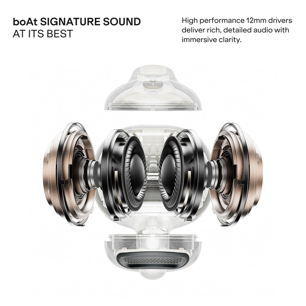 boAt 2026 Launch Airdopes ProClip, Air Conduction Tech,Feather-Light Earbuds, Clip-On Design,All Day Wear Comfort,52H Battery,12mm Dynamic Drivers,App Support,BT v6.0,OWS Earbuds with mic(Silk Grey)