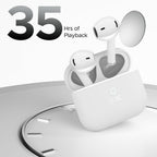 boAt Airdopes Joy, 35Hrs Battery, Fast Charge, IWP Tech, Low Latency, 2Mic ENx, Type-C Port, v5.3 Bluetooth Earbuds, TWS Ear Buds Wireless Earphones with mic (Swedish White)