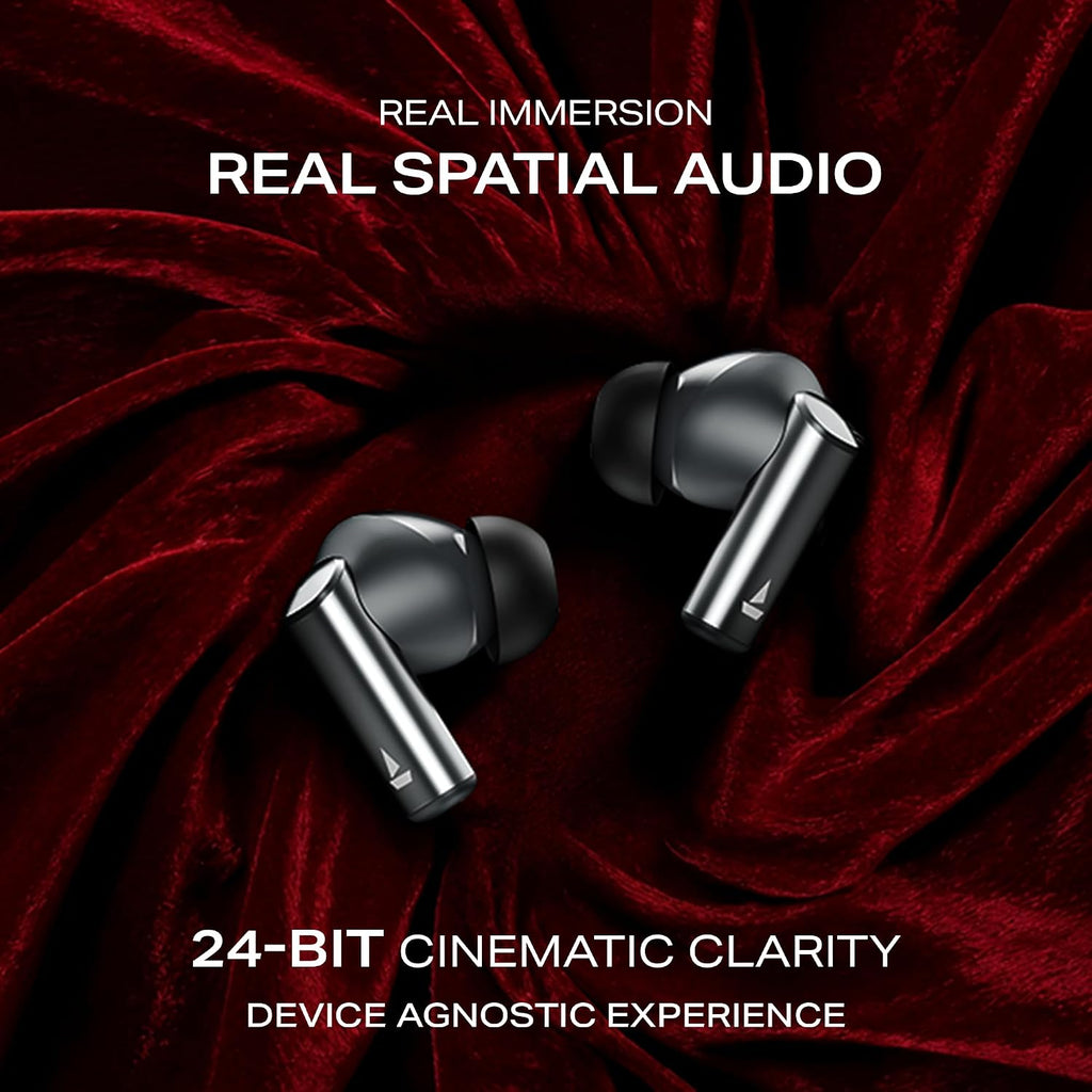 boAt Airdopes Prime 701 ANC, 46dB Hybrid ANC, 50Hr Battery, Real Spatial Audio,Multidevice Connect,App Support, Bluetooth Earbuds, TWS Ear Buds Wireless Earphones with mic (Obsidian Black)