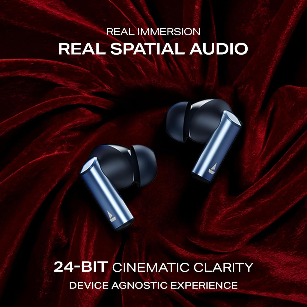 boAt Airdopes Prime 701 ANC, 46dB Hybrid ANC, 50Hr Battery, Real Spatial Audio,Multidevice Connect,App Support, Bluetooth Earbuds, TWS Ear Buds Wireless Earphones with mic (Titanium Blue)