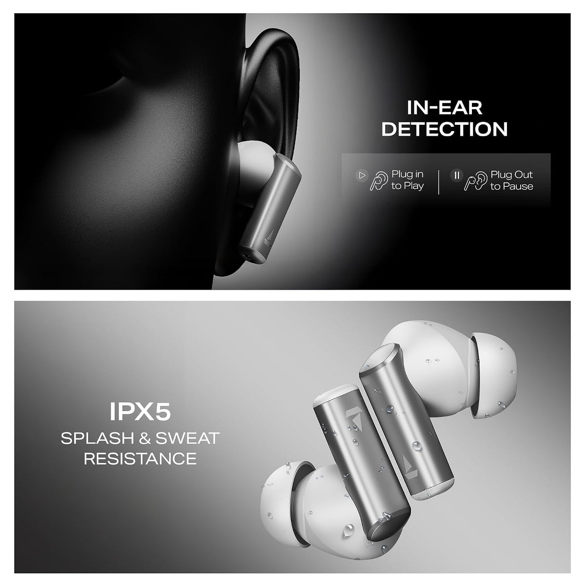boAt Airdopes Prime 701 ANC, 46dB Hybrid ANC, 50Hr Battery, Real Spatial Audio,Multidevice Connect,App Support, Bluetooth Earbuds, TWS Ear Buds Wireless Earphones with mic (Zinc White)