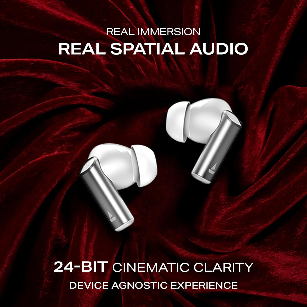 boAt Airdopes Prime 701 ANC, 46dB Hybrid ANC, 50Hr Battery, Real Spatial Audio,Multidevice Connect,App Support, Bluetooth Earbuds, TWS Ear Buds Wireless Earphones with mic (Zinc White)