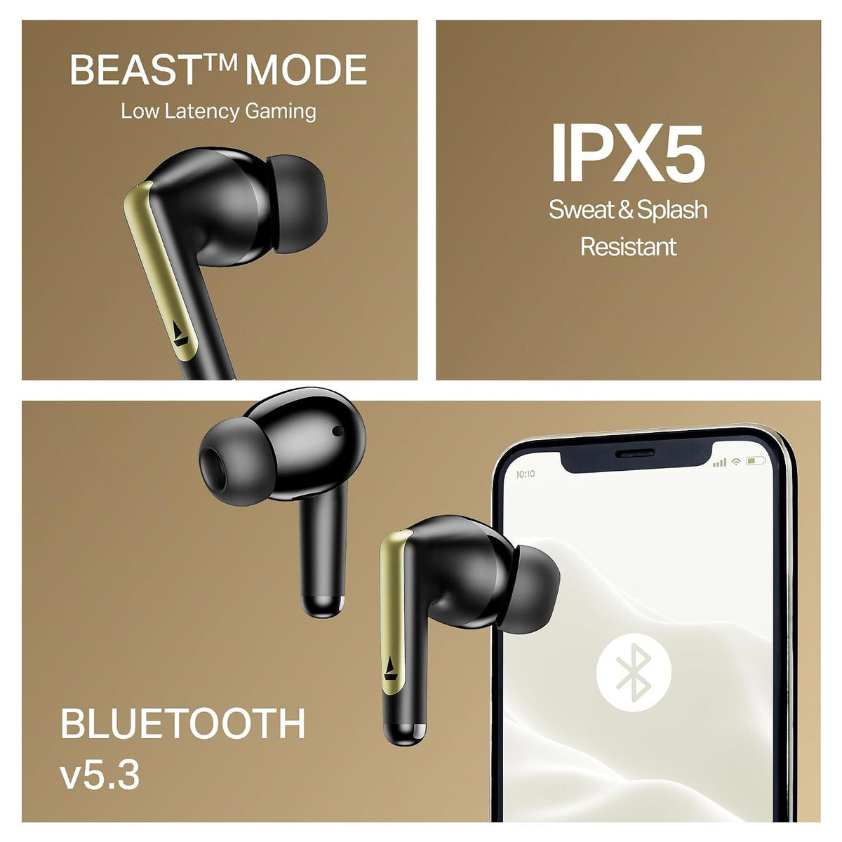 boAt Airdopes 141 Elite ANC, ANC(~35dB), 4Mics ENx Tech, 42H Battery, Fast Charge,Stream Ad Free Music via App Support, IPX5, Bluetooth Earbuds, TWS Ear Buds Wireless Earphones with mic (Black)
