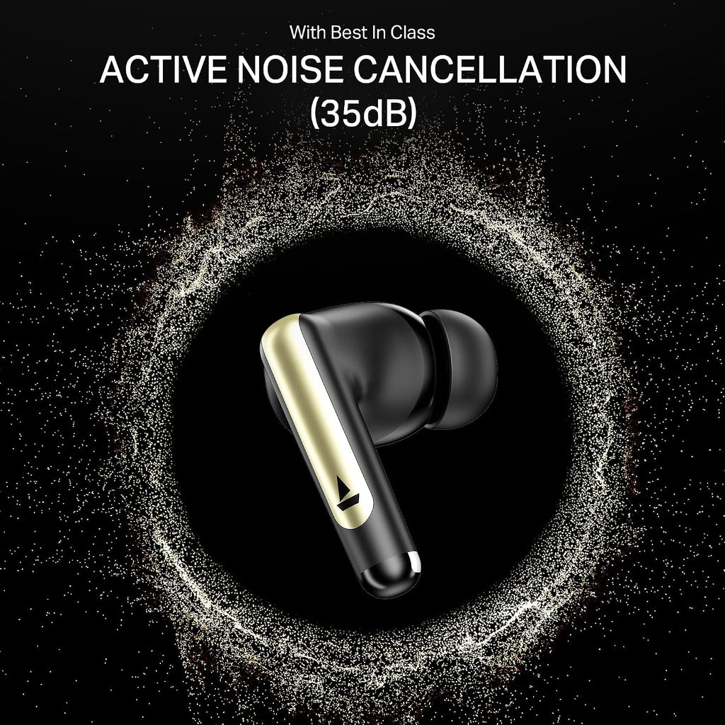 boAt Airdopes 141 Elite ANC, ANC(~35dB), 4Mics ENx Tech, 42H Battery, Fast Charge,Stream Ad Free Music via App Support, IPX5, Bluetooth Earbuds, TWS Ear Buds Wireless Earphones with mic (Black)