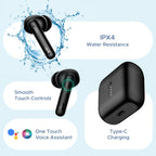 boAt Airdopes 141/8, Low Latency, ENx Tech, 42HRS Battery, Fast Charge, Stream Ad Free Music via App Support, Bluetooth Earbuds, TWS Ear Buds Wireless Earphones with mic (Bold Black)