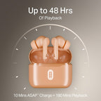boAt Airdopes 141 Gen 2, 4 Mics ENx Tech, 48 Hrs Playback, Free Music Streaming, Fast Charge, Low Latency, IPX4, v5.4 Bluetooth Earbuds, TWS Ear Buds Wireless Earphones with mic (Orange)