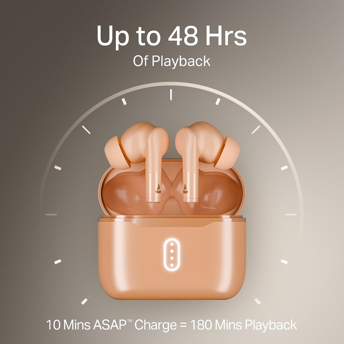 boAt Airdopes 141 Gen 2, 4 Mics ENx Tech, 48 Hrs Playback, Free Music Streaming, Fast Charge, Low Latency, IPX4, v5.4 Bluetooth Earbuds, TWS Ear Buds Wireless Earphones with mic (Orange)