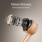 boAt Airdopes 141 Gen 2, 4 Mics ENx Tech, 48 Hrs Playback, Free Music Streaming, Fast Charge, Low Latency, IPX4, v5.4 Bluetooth Earbuds, TWS Ear Buds Wireless Earphones with mic (Orange)