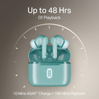 boAt Airdopes 141 Gen 2, 4 Mics ENx Tech, 48 Hrs Playback, Free Music Streaming, Fast Charge, Low Latency, IPX4, v5.4 Bluetooth Earbuds, TWS Ear Buds Wireless Earphones with mic (Teal)