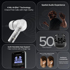 boAt Airdopes 300, Cinematic Spatial Audio, 50HRS Battery, 4Mic AI ENx, Fast Charge, App Support, Low Latency, IPX4, v5.3 Bluetooth Earbuds, TWS Ear Buds Wireless Earphones with mic (Chrome White)