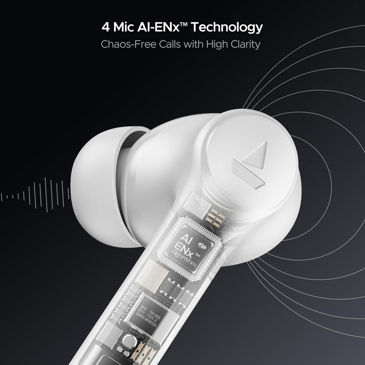 boAt Airdopes 300, Cinematic Spatial Audio, 50HRS Battery, 4Mic AI ENx, Fast Charge, App Support, Low Latency, IPX4, v5.3 Bluetooth Earbuds, TWS Ear Buds Wireless Earphones with mic (Chrome White)
